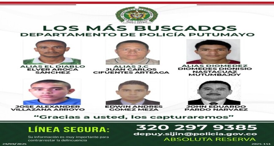 ‘AVANZA LAS ESTRATEGIAS DE SEGURIDAD’ LOS MAS BUSCADOS DEL PUTUMAYO 