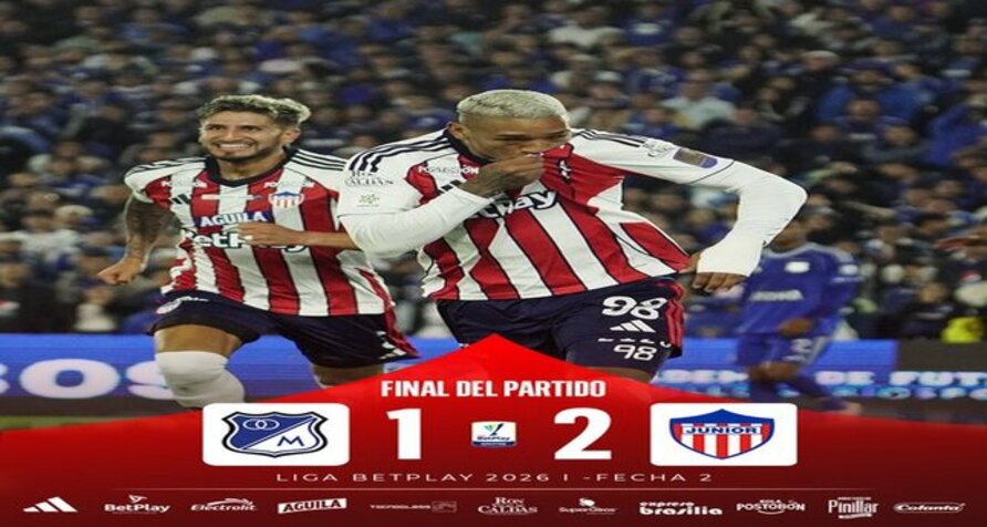 Junior de Barranquilla venció 2-1 a Millonarios